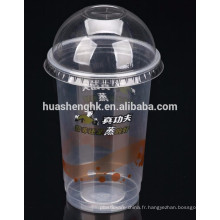 Tasses de smoothie jetables en plastique jetables en plastique 16oz de qualité comestible de prix usine avec des couvercles pour la vente en gros